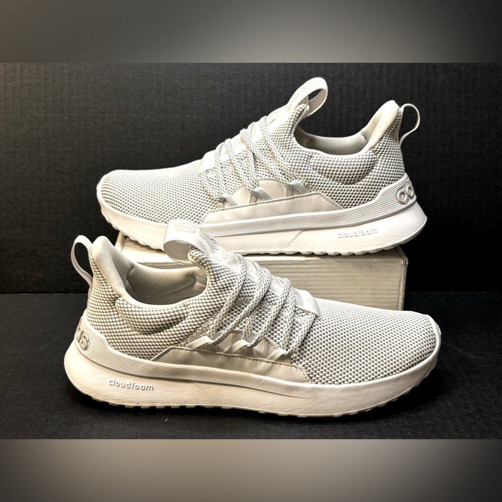 Adidas Lite Racer Adapt 5.0 Running Shoes Slip On White Grey Male Size 9